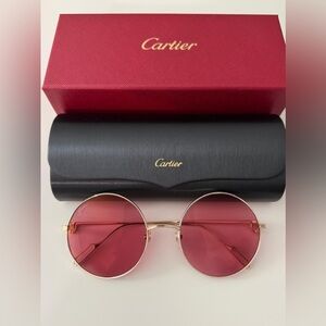 Cartier Premiere C Sunglasses CT0156S 003 Gold Red